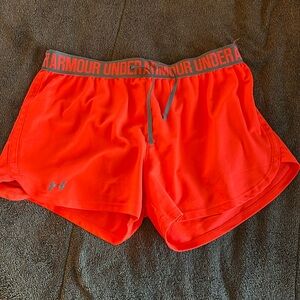 Neon pink under armour shorts